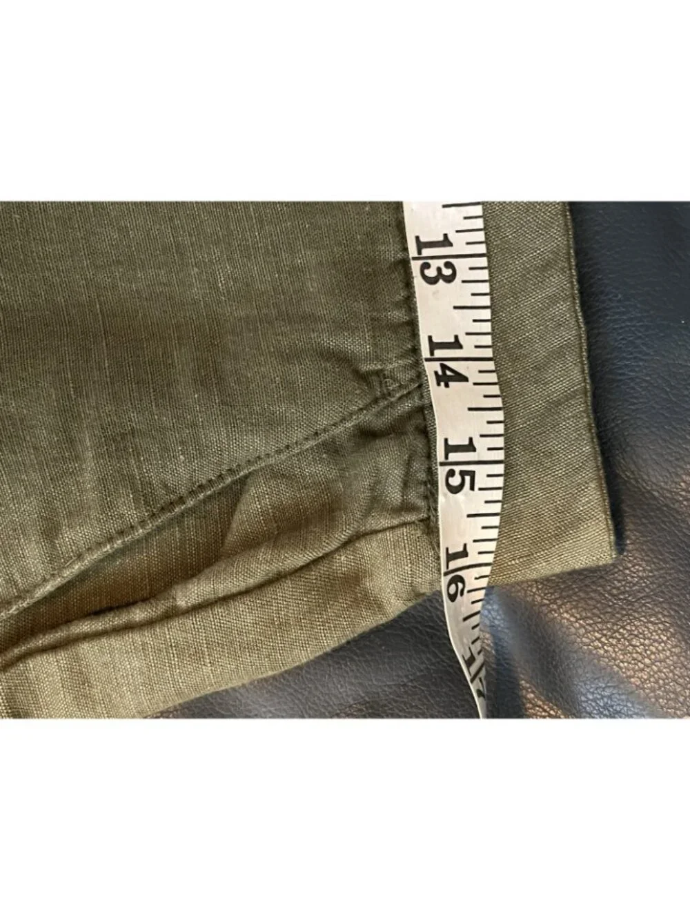 Magaschoni Man Linen Blend Pull On Pants Khaki sz 33